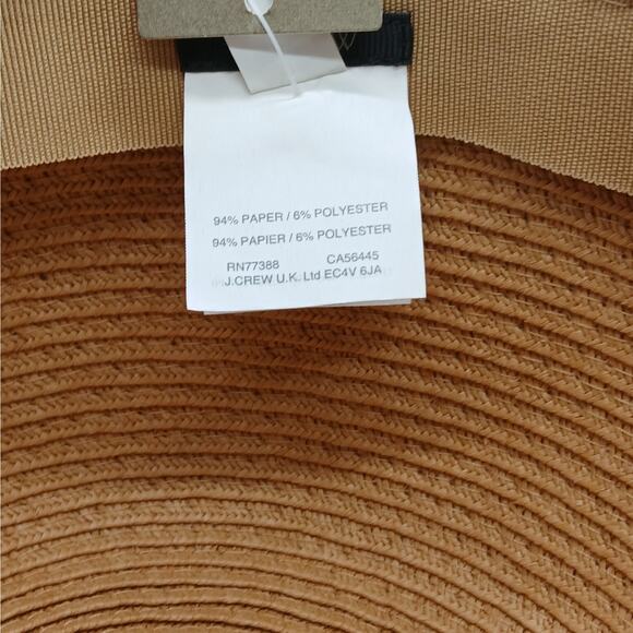 NWT J. CREW One Size Packable Wide Brim Dusty Dune Textured Summer Straw Hat Tan - Picture 8 of 10